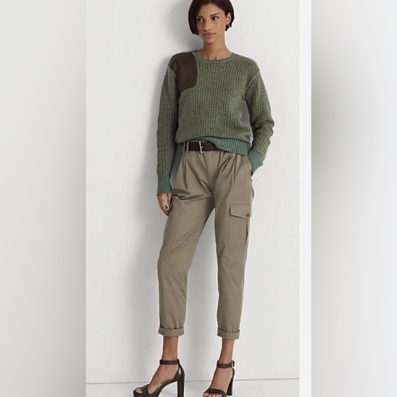 Lauren Ralph Lauren micro sanded twill cargo pants green  size 10